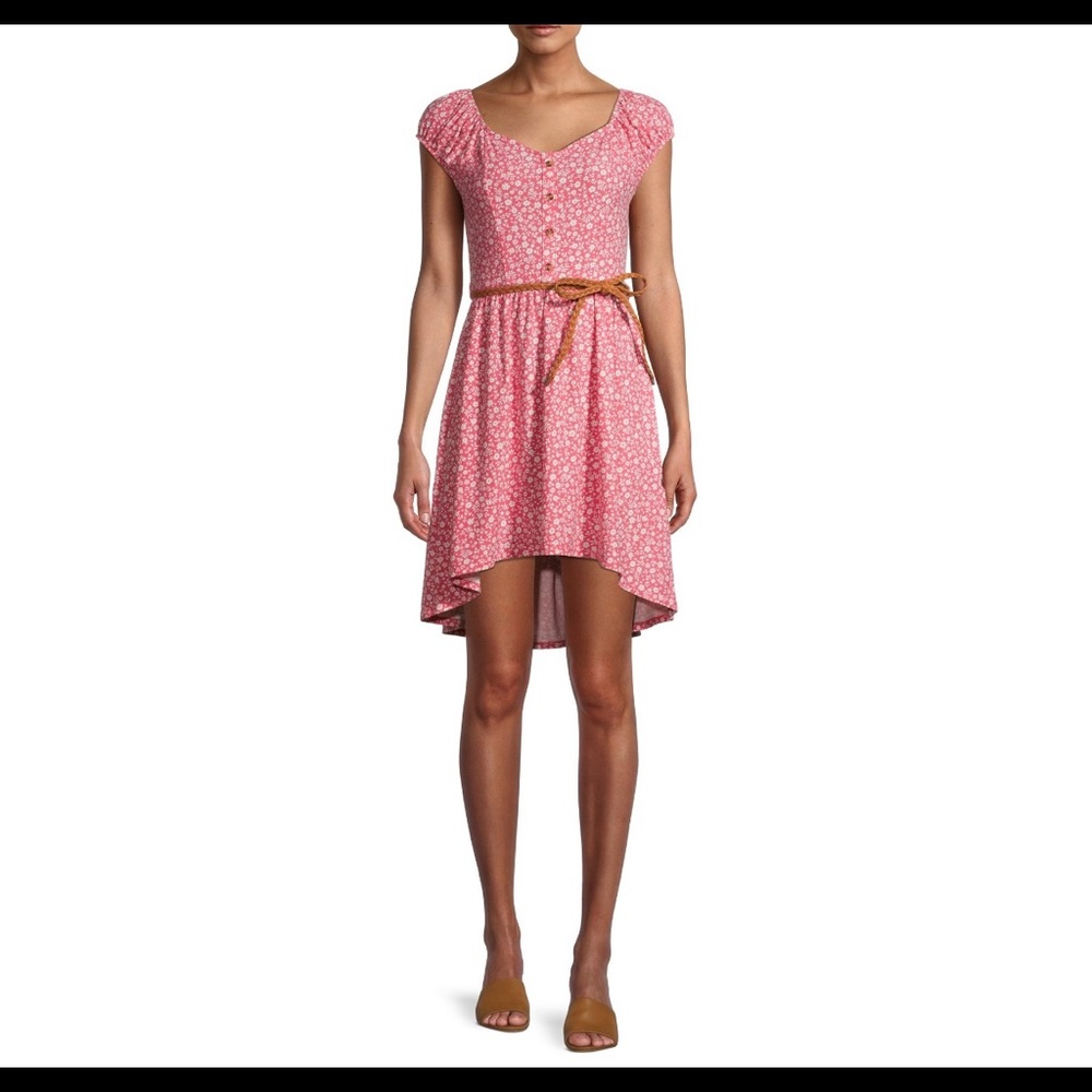 NWT 2XL NO BOUNDARIES JUNIORS PEASANT DRESS WITH BELT